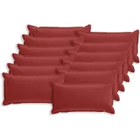 vidaXL Kussensloop 12 st HOUTEN Wijnrood 40 x 80 cm Polyester