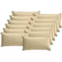 vidaXL Kussensloop 12 st HOUTEN Beige 40 x 80 cm Polyester