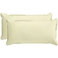 vidaXL Kussensloop 2 st HOUTEN Crèmekleurig 40 x 80 cm Polyester