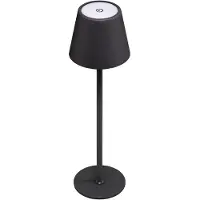 Goobay LED-tafellamp | 37 cm hoog | warm wit | dimbaar | oplaadbaar (USB-C) | zwart | IP44