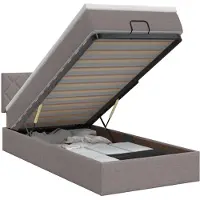 vidaXL Ottoman bed met matras met hoofdeinde Taupe 90 x 190 cm Stof