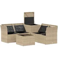 vidaXL Bankstel 6 st Beige en Lichtgrijs Poly Rattan en Staal