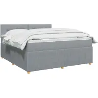 vidaXL Boxspringbed met matras, lichtgrijs, 180 x 200 cm, gestoffeerd