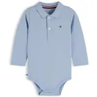 Tommy Hilfiger katoenen romper - lichtblauw Jongens/Meisjes Stretchkatoen Polokraag - maat 62