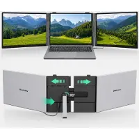 Blackview DCM8 Pro 15,3" FHD, Draagbare Dual-Screen Monitor met Echte One-Cable Setup (USB-C), 4,5 mm, 1,2 kg, Oogbescherming, voor Laptop/Telefoon/Switch/PS5