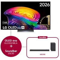 LG 55 inch OLED evo AI C6 4K Smart TV 2026 & DSC9S 3.1.3 kanaal - OLED55C68LA.DSC9S