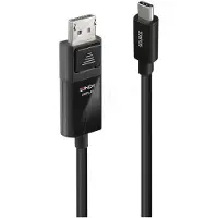 Lindy USB Type C naar DisplayPort 1.4 Adapterkabel - - 2m - HDR - Zwart - Verguld