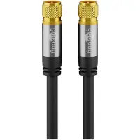 Pro F (m) - F (m) coaxkabel | 135 dB | koper | recht | verguld | zwart | 5 meter