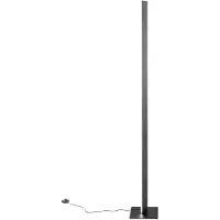 Gea Luce Eartha P/T staande lamp, gemaakt van matzwart aluminium, met een geïntegreerde 30W LED-lamp, 1000 lumen, dimbaar via een voetpedaal, en een directe lichtbundel van 120° – Gealuce