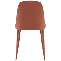 STONES Tamara-stoel van roestkleurig polypropyleen met bijpassend metalen frame – Modern, ergonomisch design voor thuis – Set van 4