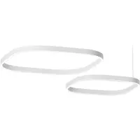 Gea Luce Criseide S/2D Q hanglamp – 90 W LED, 3000 K, 3600 lm, wit aluminium – dimbaar, tweekleurige fase-aansturing – Gealuce