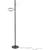Gea Luce GPIN32 Vloerlamp – Dimbaar LED vloerlamp 28 W (10 W + 18 W), 3000 K, mat zwart aluminium – Gealuce