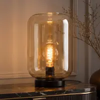 LumenXL Tafellamp Solo zwart met amber glas