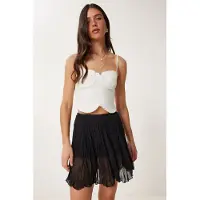 Happiness İstanbul Getextureerde Minirok met Elastische Taille