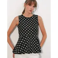 Big Dart Gestipte Mouwloze Crêpe Blouse