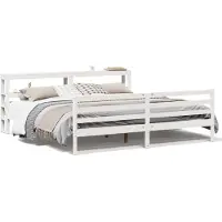 vidaXL Bedframe zonder matras massief grenenhout wit 200x200 cm