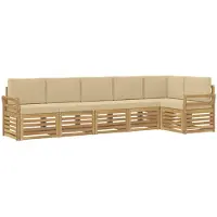 Syfax Buiten bankenset 6 pcs Wit en Beige 308 x 130,5 x 73 cm