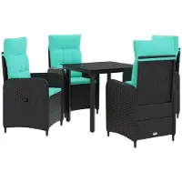 vidaXL Tuinset, 5-delig, PE-rotan en gepoedercoat staal