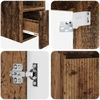 vidaXL Badkamermeubel Set 2 st Oud hout Bewerkt hout