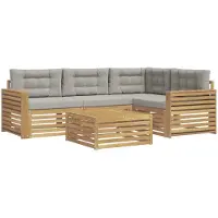 Syfax Buiten bankenset 5 pcs Wit en Lichtgrijs 79 x 79 x 37 cm