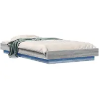 vidaXL Bedframe met LED-verlichting, grijs Sonoma, 80 x 200 cm, houtvezel