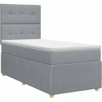 Syfax Boxspringbed met matras met hoofdeinde Lichtgrijs Enkel Stof