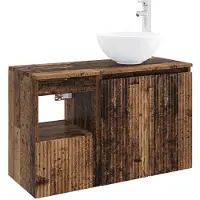 vidaXL Badkameraccessoireset, 2 stuks, gerecycled hout, houtvezel