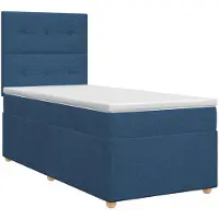 vidaXL Boxspringbed met matras met hoofdeinde Blauw 100 x 200 cm Stof