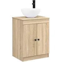 vidaXL Badkamermeubel Set Sonoma Eiken Bewerkt hout