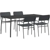 Syfax Eetkamerset 5 st Antraciet Staal