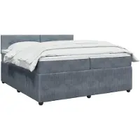 vidaXL Boxspringbed met matras Donkergrijs 200 x 200 cm Fluweel