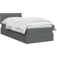 vidaXL Opbergbed met matras, donkergrijs, 100 x 200 cm, fluweel