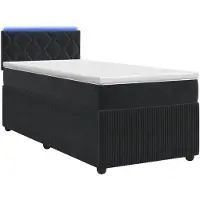 vidaXL Boxspringbed met matras Zwart 90 x 190 cm Fluweel