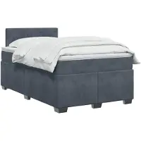 vidaXL Boxspringbed met matras Donkergrijs 120 x 200 cm Fluweel