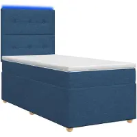vidaXL Boxspringbed met matras en hoofdeinde, blauw, 100 x 200 cm, stof
