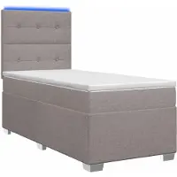 Syfax Boxspringbed met matras met hoofdeinde Taupe 90 x 200 cm Stof