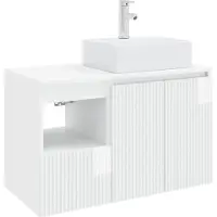 vidaXL Badkamerkast set, 2 stuks, hoogglanzend wit, houtvezel