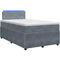 Syfax Boxspringbed met matras Donkergrijs 120 x 200 cm Fluweel