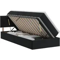 vidaXL Opbergbed met hoofdeinde Zwart 90 x 200 cm Fluweel