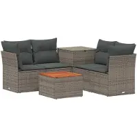 vidaXL Bankstel 6 st Grijs en Donkergrijs 55 x 55 x 37 cm