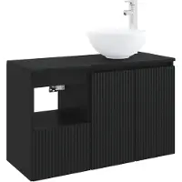 vidaXL Badkamermeubel Set 2 st Zwart Bewerkt hout
