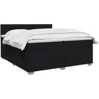 vidaXL LED boxspringbed met matras, zwart, 200 x 200 cm, gestoffeerd