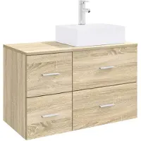 vidaXL Badkamermeubel Set 2 st Sonoma Eiken Bewerkt hout