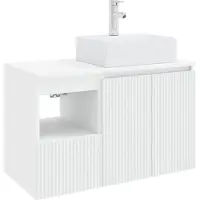 vidaXL Badkameraccessoireset, 2 stuks, wit, van houtvezel