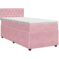 Syfax Boxspringbed met matras met hoofdeinde Roze 90 x 200 cm Fluweel