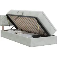 vidaXL Opbergbed met hoofdeinde Lichtgrijs 100 x 200 cm Fluweel