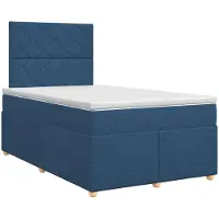 vidaXL Boxspringbed met matras met hoofdeinde Blauw 120 x 200 cm Stof