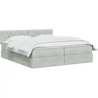 vidaXL LED-bed met opbergruimte en matras, lichtgrijs, 180 x 200 cm, fluweel