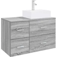 vidaXL Badkamermeubel Set 2 st Grijs Sonoma Bewerkt hout