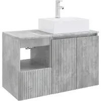 vidaXL Badkameraccessoireset, 2 stuks, betonkleur, houtvezel